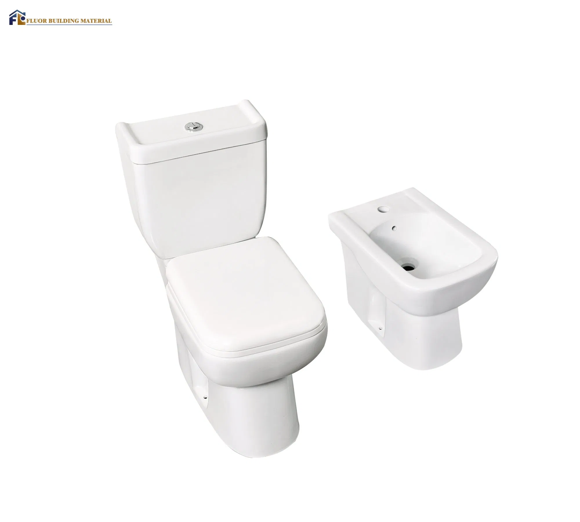 High-Efficiency Two Piece Toilet with Top-Press Button Design