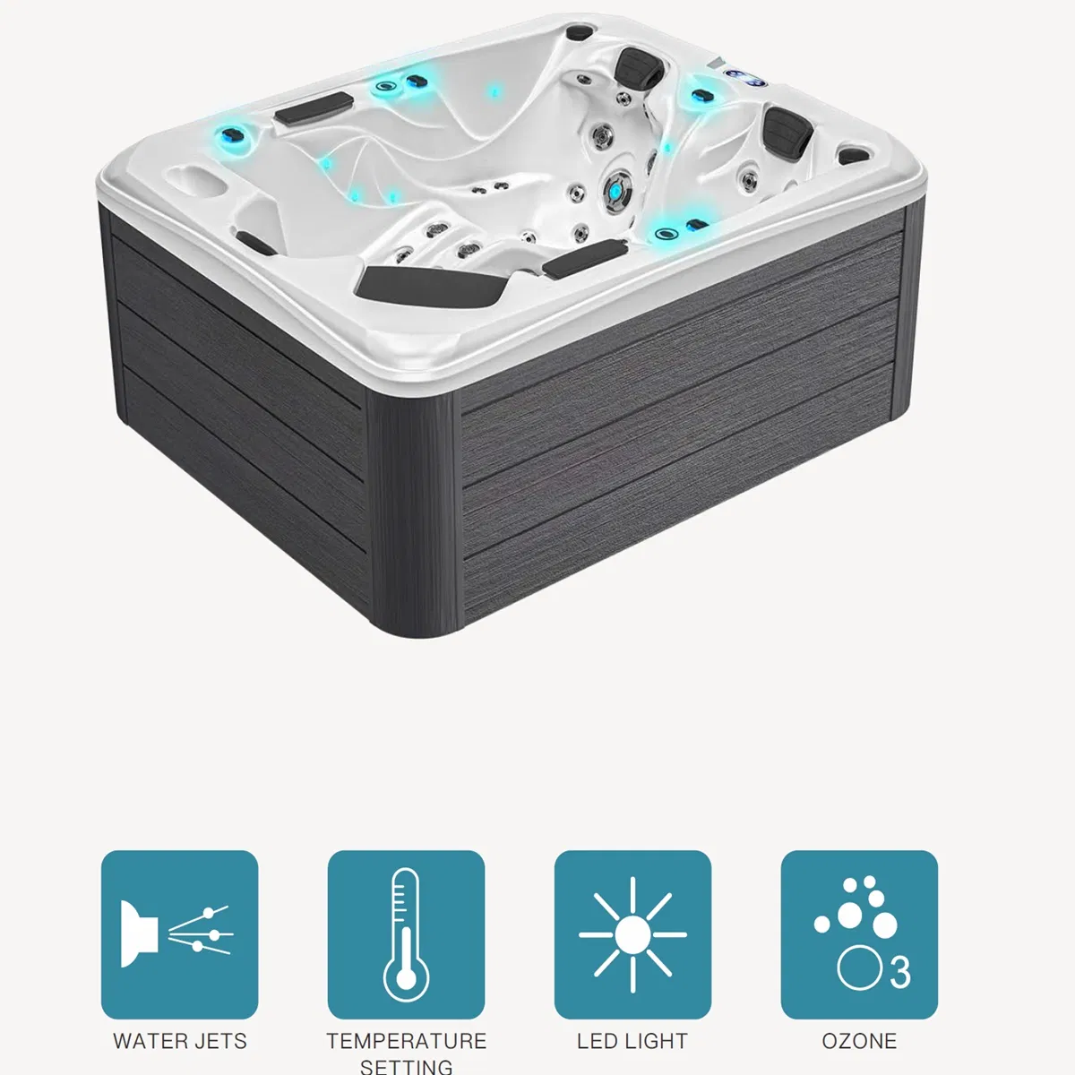 Акриловая гидромассажная ванна Boda на 3 персоны