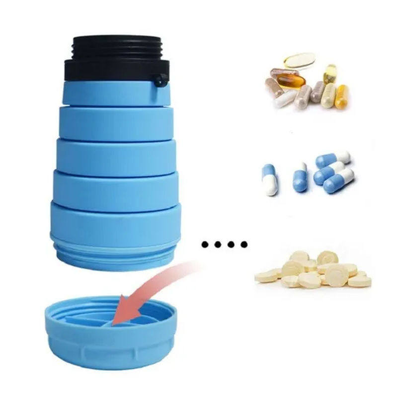 Silicone Sports Water Bottle Collapsible Water Bottle with Storage Tg011_17
