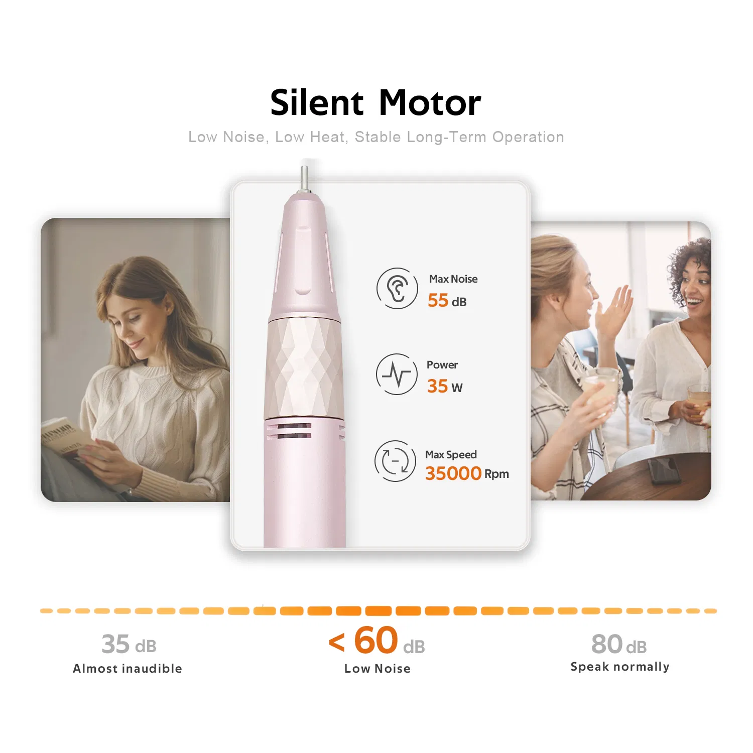 Electric Nail Drill Machine High Speed 35000 Rpm Gel Remover Desktop Manicure Machine