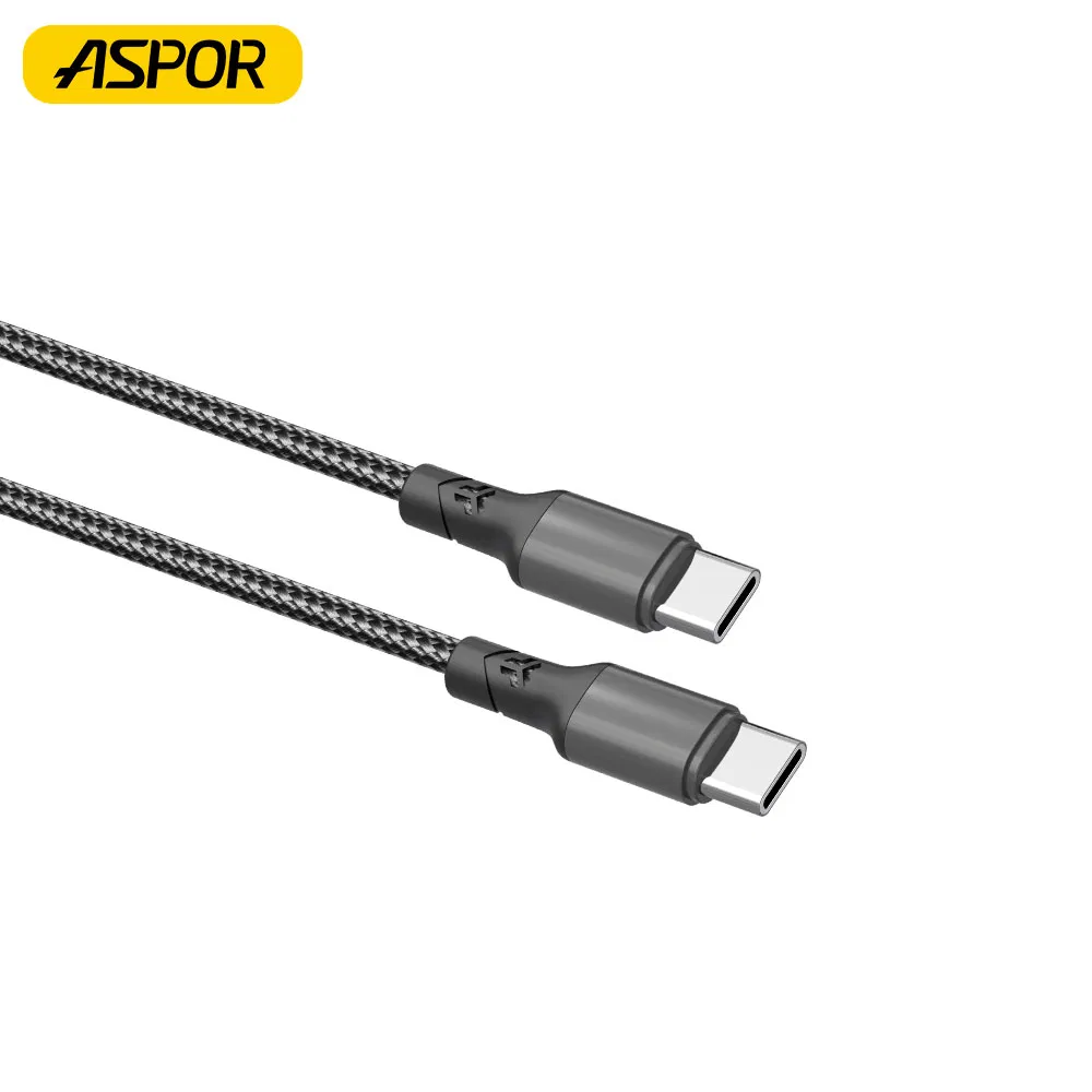Aspor 100W Super Fast Charging Cable Nylon Braided Type-C to Type-C AC-21