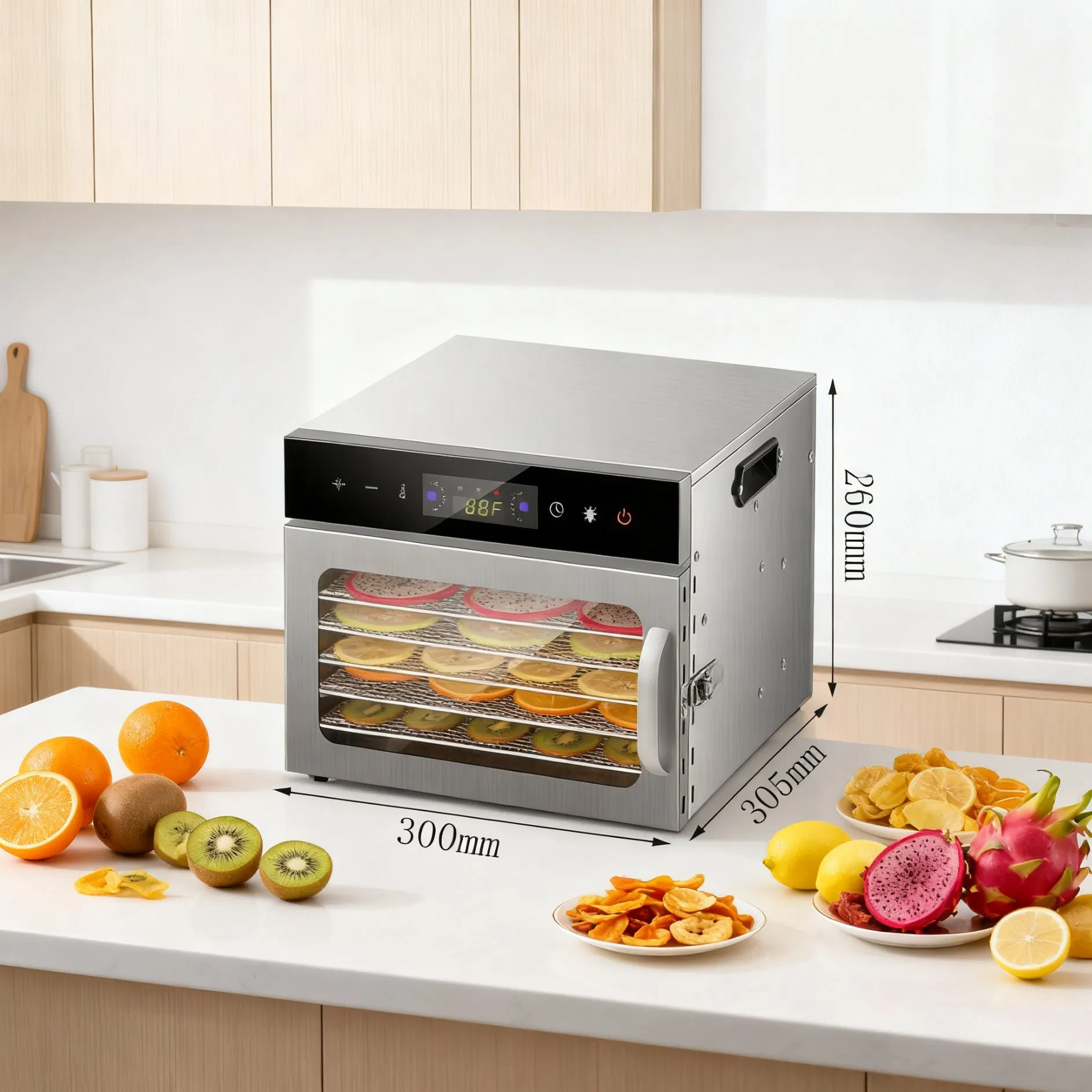 Stainless Steel Dried Fruit Machine Vegetable Fruit Meat Snacks Air Dry Dehydrated Food Dryer