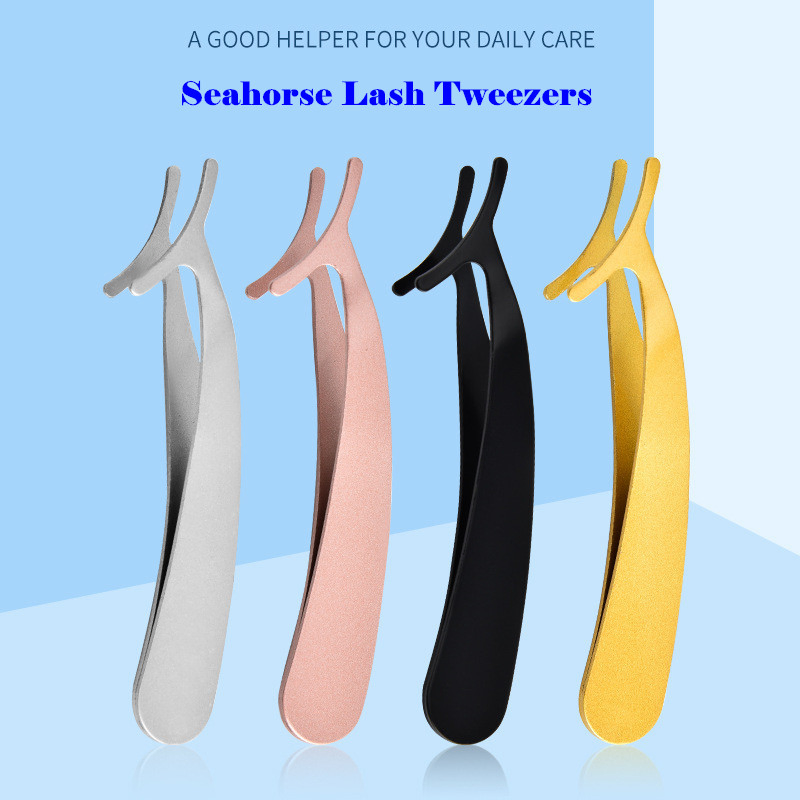 Reusable Stainless Steel Seahorse Lash Clip Rose Gold Beauty Tool Eyelash Applicator
