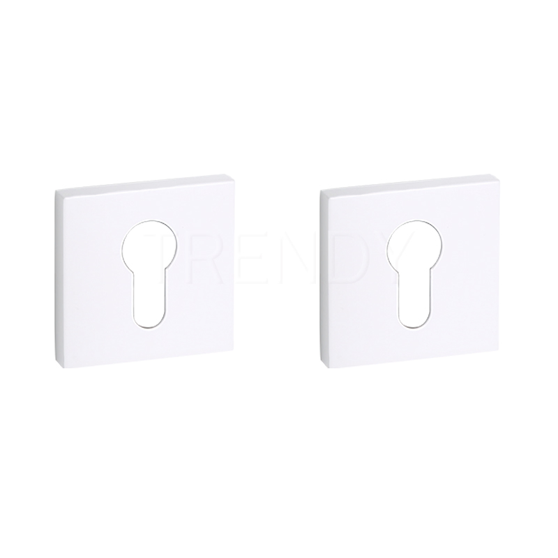Black Door Lock Handle Hardware Zinc Alloy Square Cylinder Key Hole Lock Escutcheon (ZR25-CL)