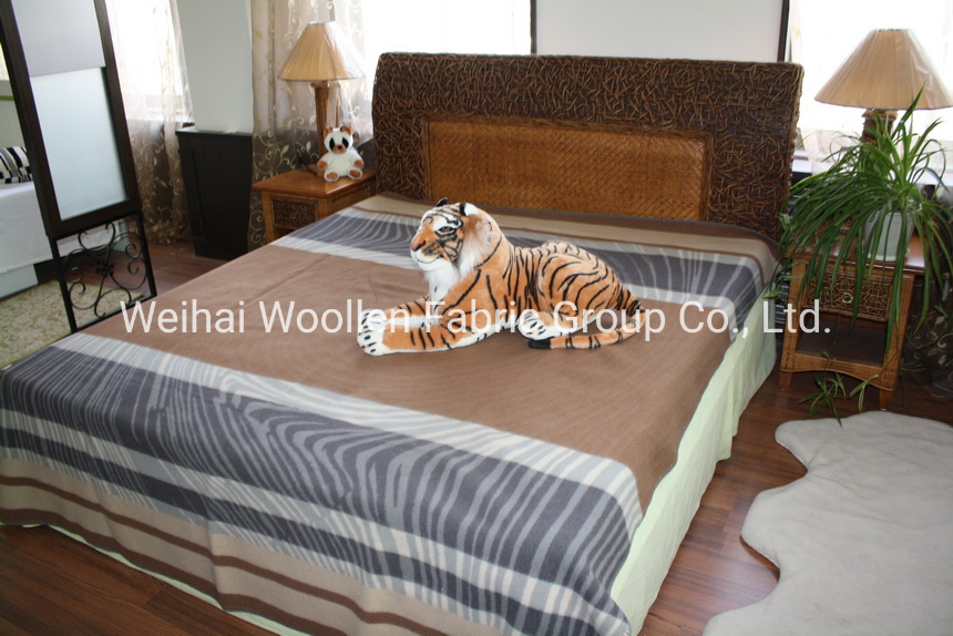Washable Jacquard Pure Virgin New Wool Blanket