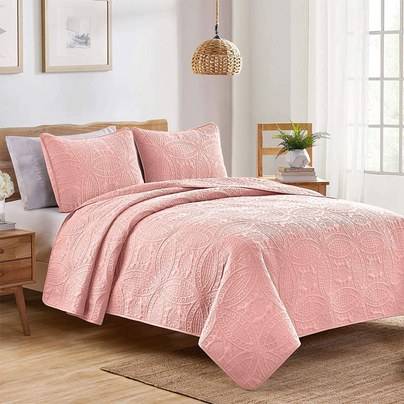 Chinese Wholesale Customized Microfiber Quilted Bedspread Ultrasonic Bedspread
