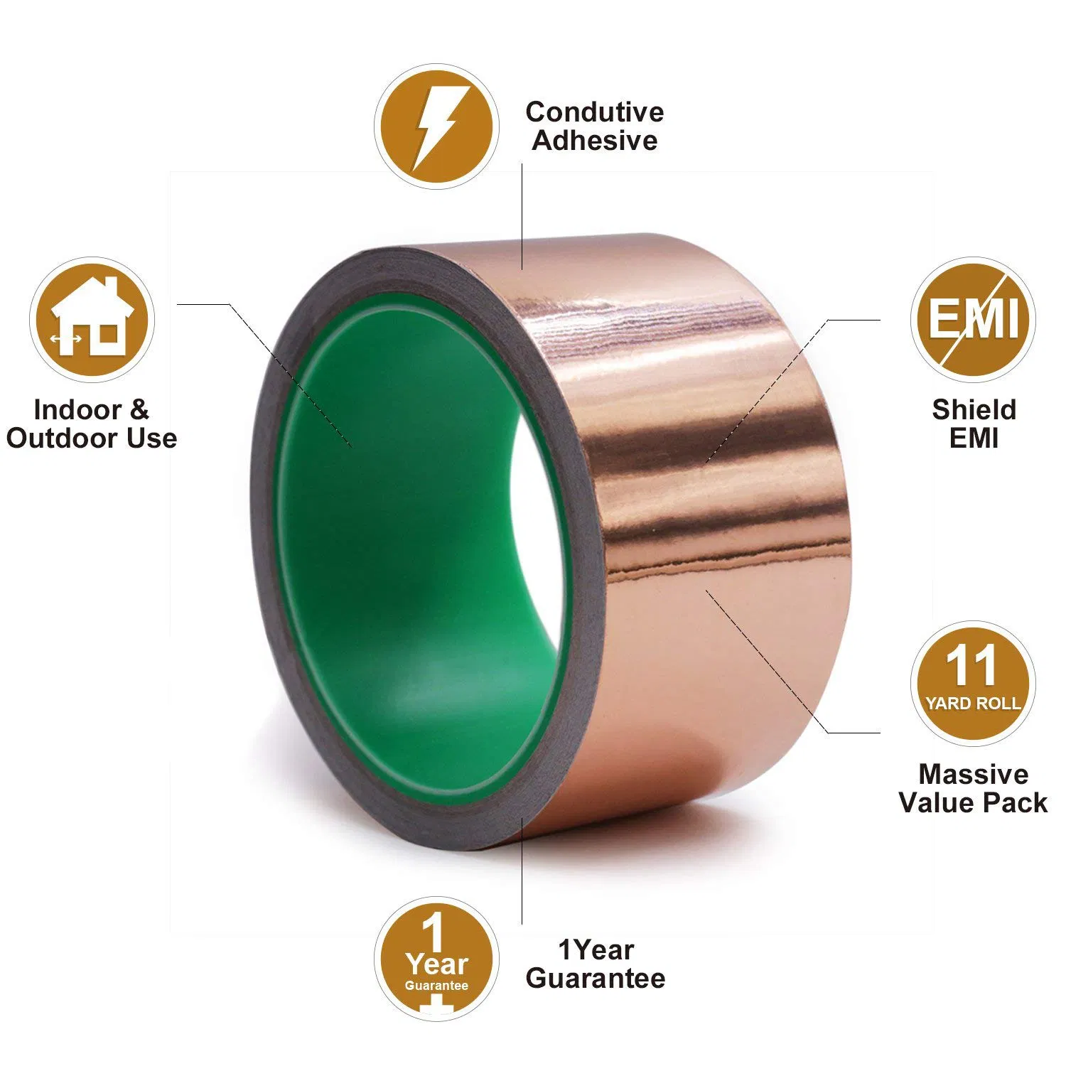 Copper Foil Tape Electrical Conductive Adhesive Copper Tape for Guitar