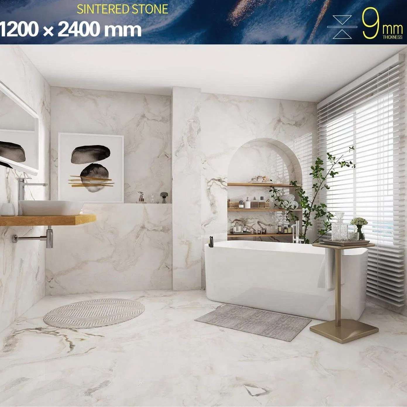 Airport-Grade Sintered Stone Marble Porcelain Tiles 1200*2400mm Flooring Wall Tiles for High-Traffic, Long-Lasting Terminals