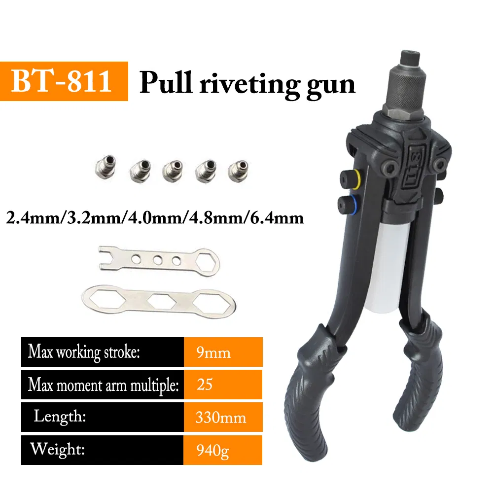 Bt-811 Professional Labor-Saving Hand Riveter Special Collecting Container Design Hand Rivet Tool Hand Riveter Threaded Insert Tool Rivet Gun Cordless Riveter