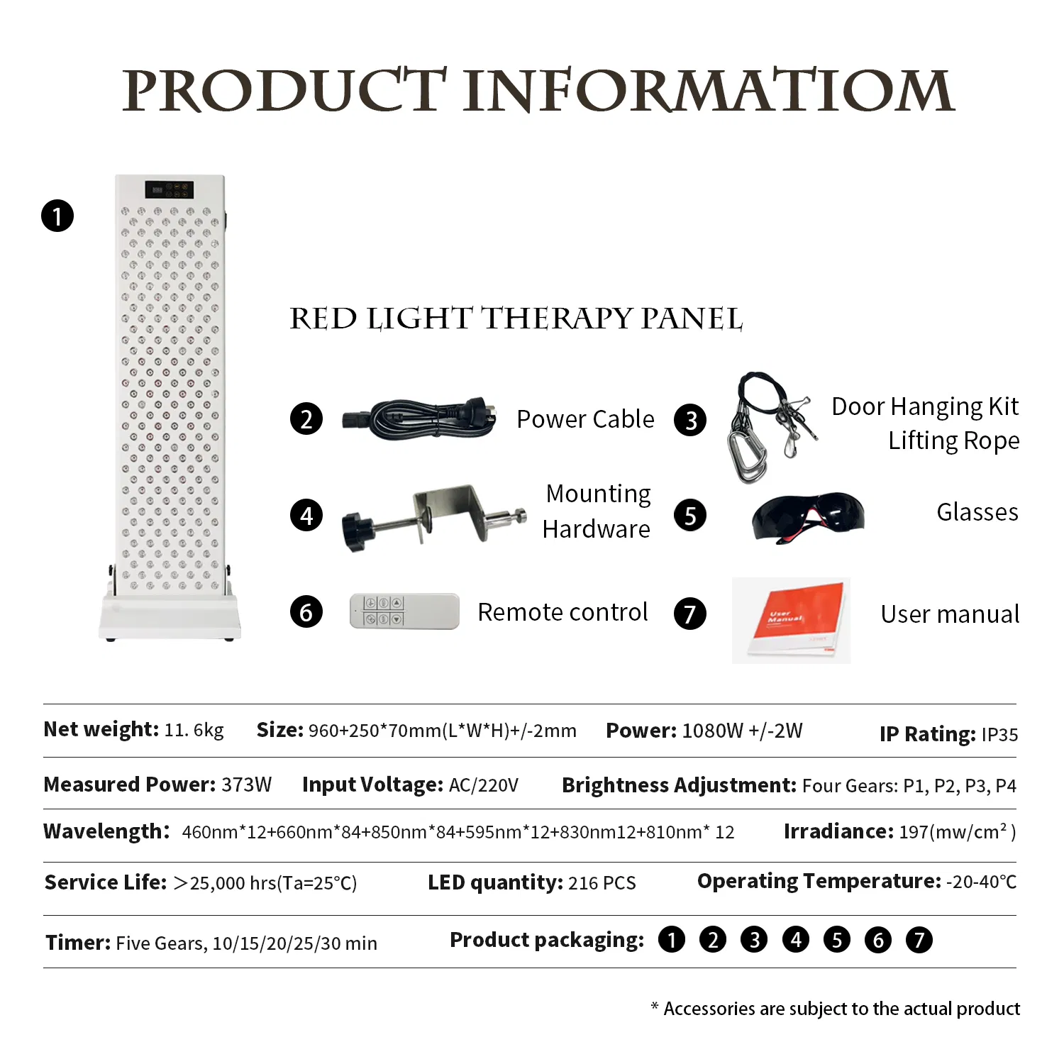 New Trending 460nm 595nm 660nm 810nm 830nm 850nm Nir Infrared Light Panel LED Light Panel Red Light Therapy Panel