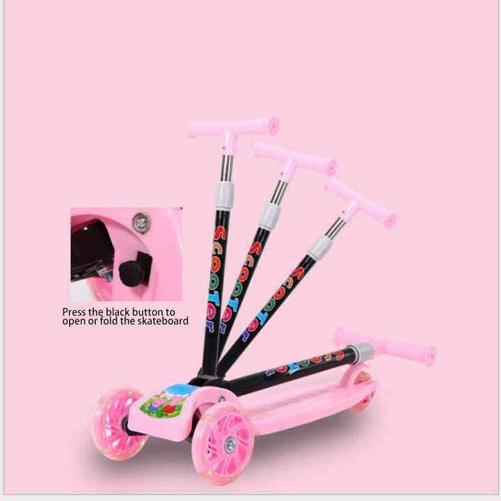 Wholesale 3-Wheel Foldable Kids Scooter Adjustable PU Flashing Wheels Extra-Wide Board Light Printed for Toddlers 3-6 Years