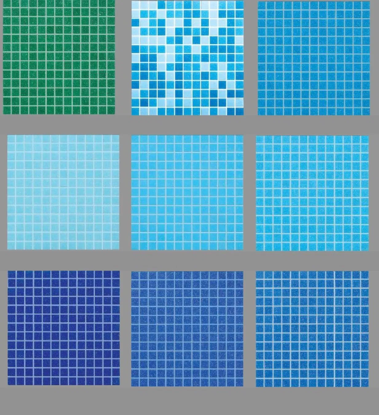 Mesh Mounted Ceramic Swimming Pool Mosaic Sheets