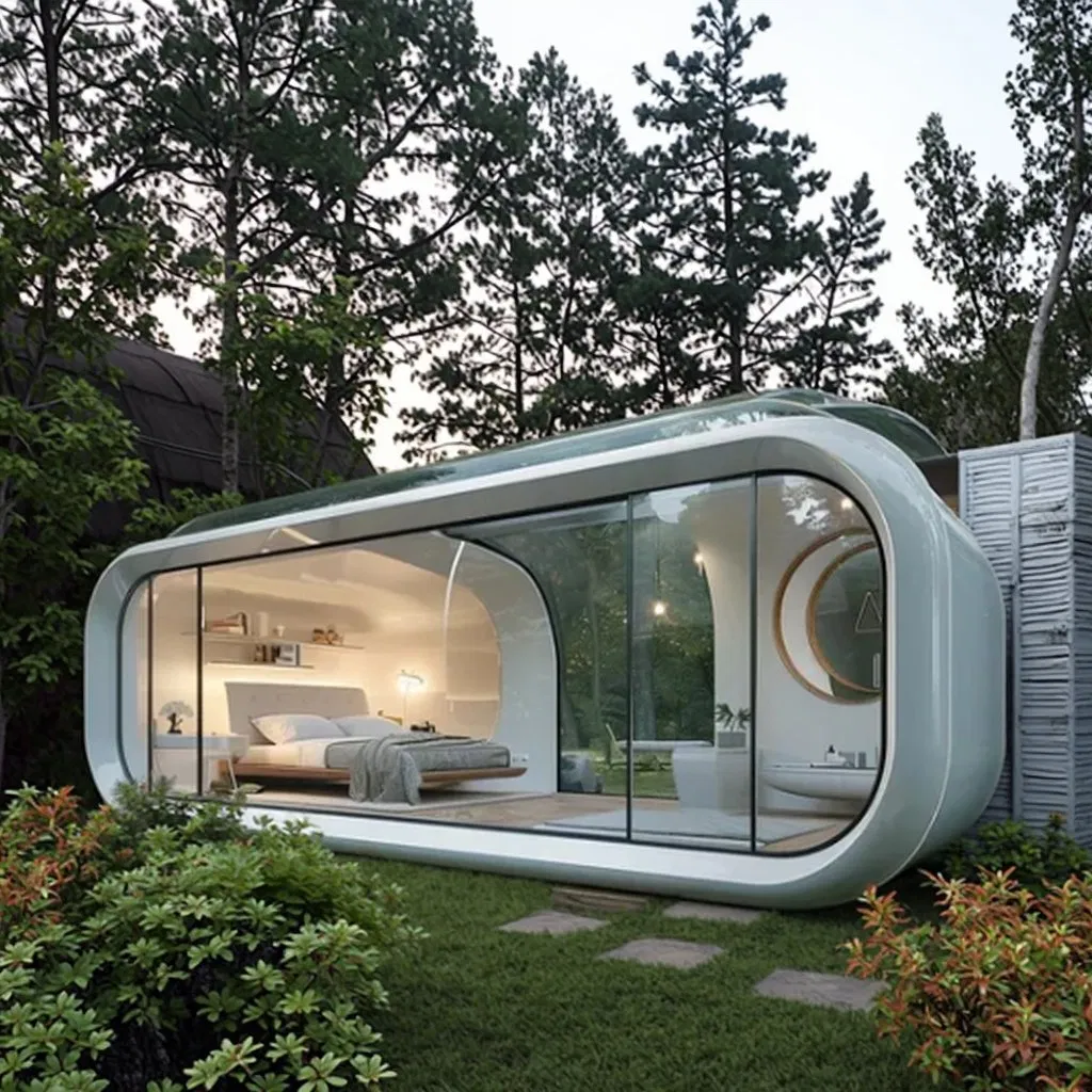 Home Tiny Eco Prefab Apple Prefabricated Mini Space Capsule House Commercial Model 2 3 Bedroom 40FT Luxury Mobile