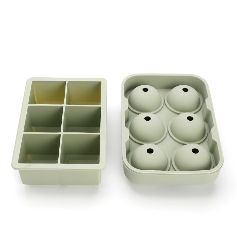 6 Cells Round Big Silicone Ice Cube Tray for Kitchen