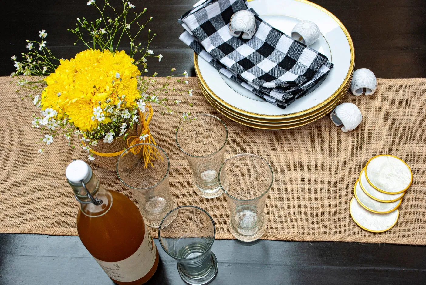 Fringe Natural Home Decoration Jute Table Runner