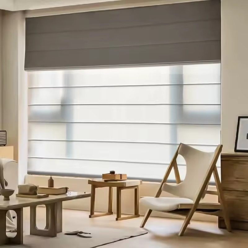 Double Day and Night Roman Curtain Roman Shades Full Blackout Removable Roman Blind