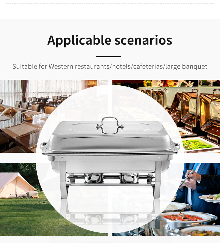 Wholesale Cheap 11L Rectangular Stainless Steel Food Warmer Buffet Supplies