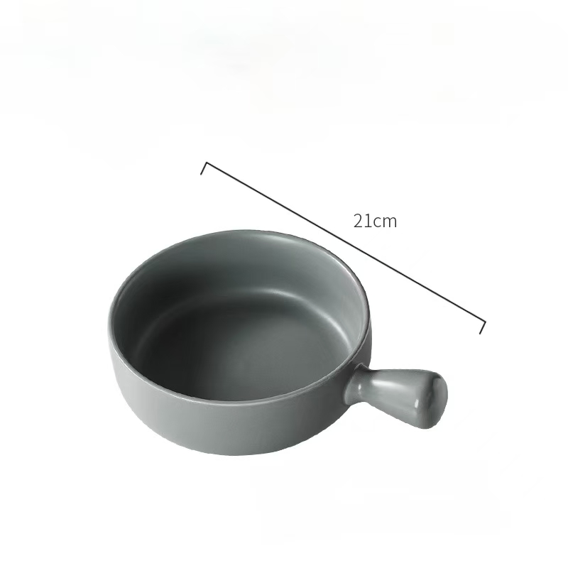 Wholesale New Function Baked Rice Nordic Style with Handle Simple Bowl