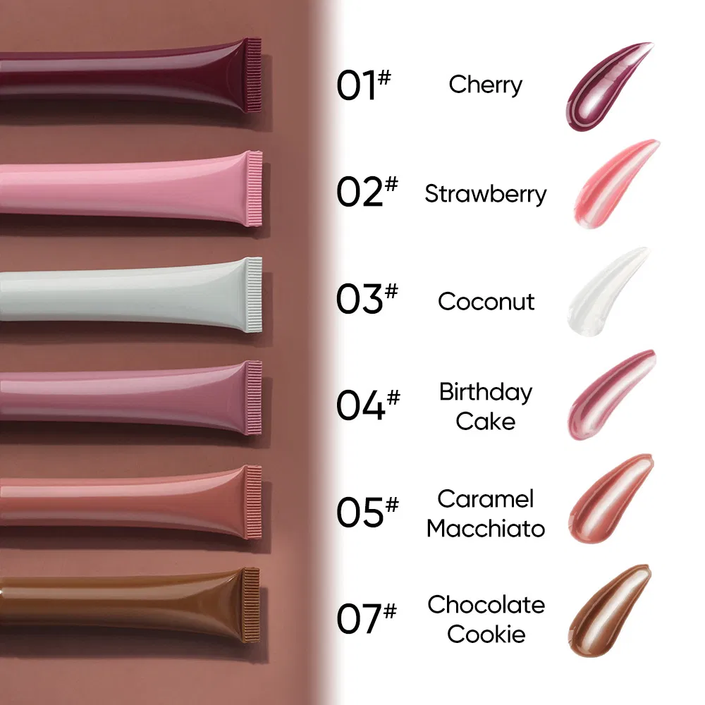 Custom Makeup Vegan Lip Balm Oil Hydrating Lip Gloss Fruit Flavor Peptide Lip Tint