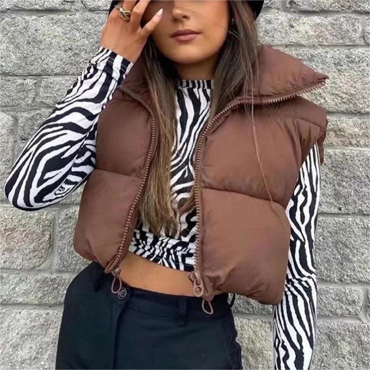 Комплект женский куртка короткая и жилетка хлопковая