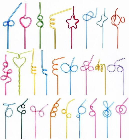 Promotional Colorful Party Decoration Crazy Shape Drinking Straws Child Toy Silly Straws