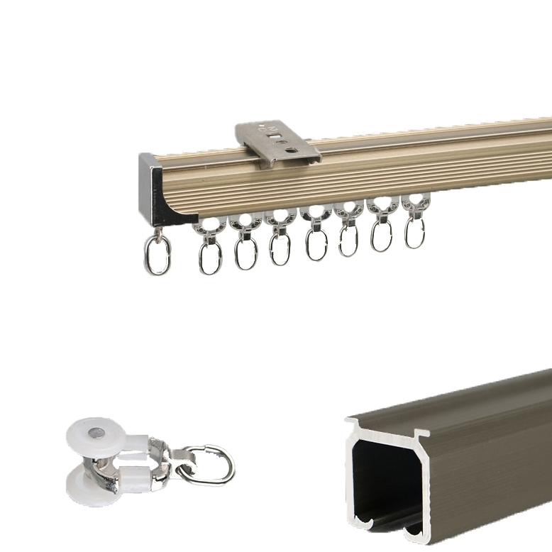 Factory Supply Modern Single Silent Curtain Track Durable Aluminum Alloy with Customized Length for Home Office Hotel