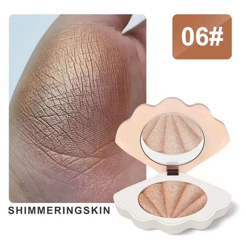 Ditong Face Glow Pressed Powder High Pigmented Illuminating Makeup Highlighter Powder Compact