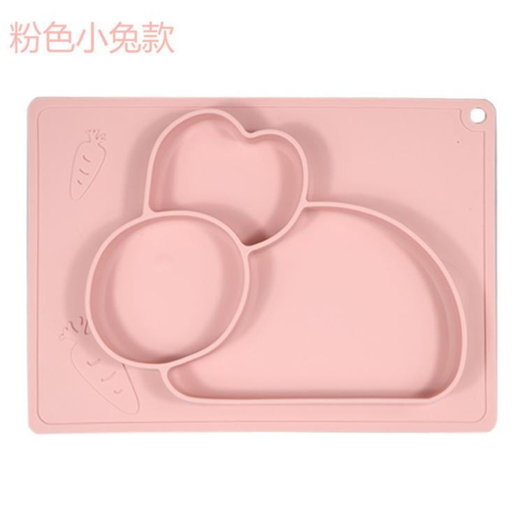 Cartoon Rabbit Shaped Food Feeding Dishes Dinner Tableware Children Silicone Divided Plate Bowl
