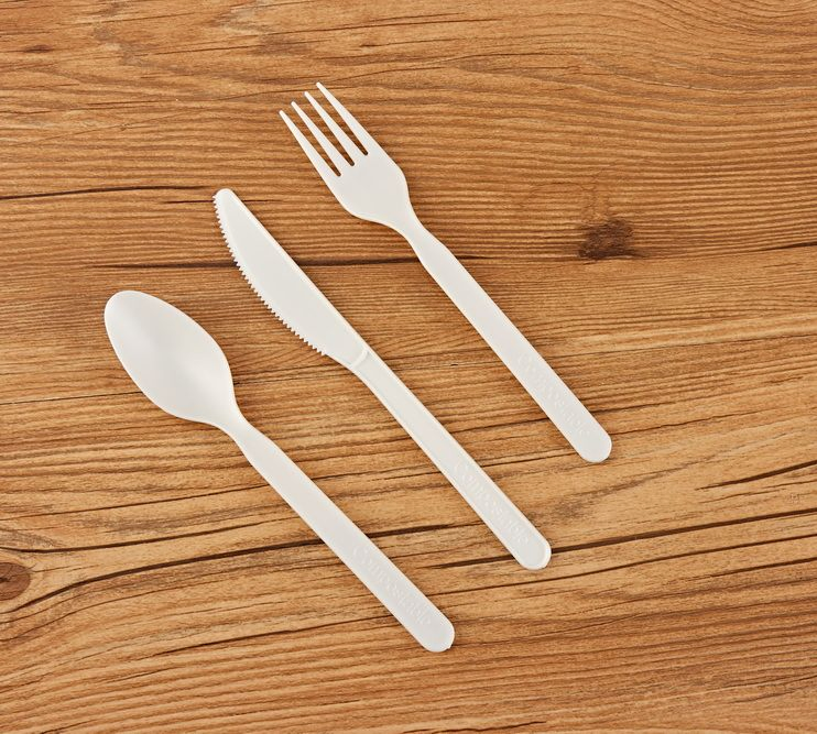Eco-Friendly Food Grade PLA Cutlery Set Biodegradable Tableware Spoons Forks and Knives