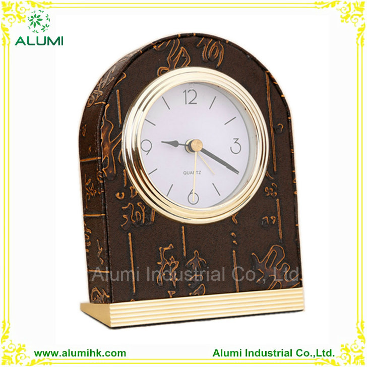 Silent Table Hotel Leather Alarm Clock