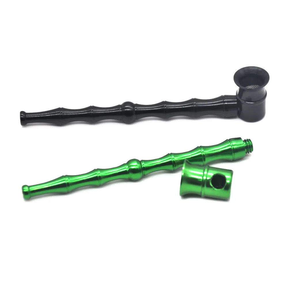 Cigarettes Tobacco Pipe Cigar Handmade with Metal Bowl Cover Portable Lightweight Long Smoking Pipe