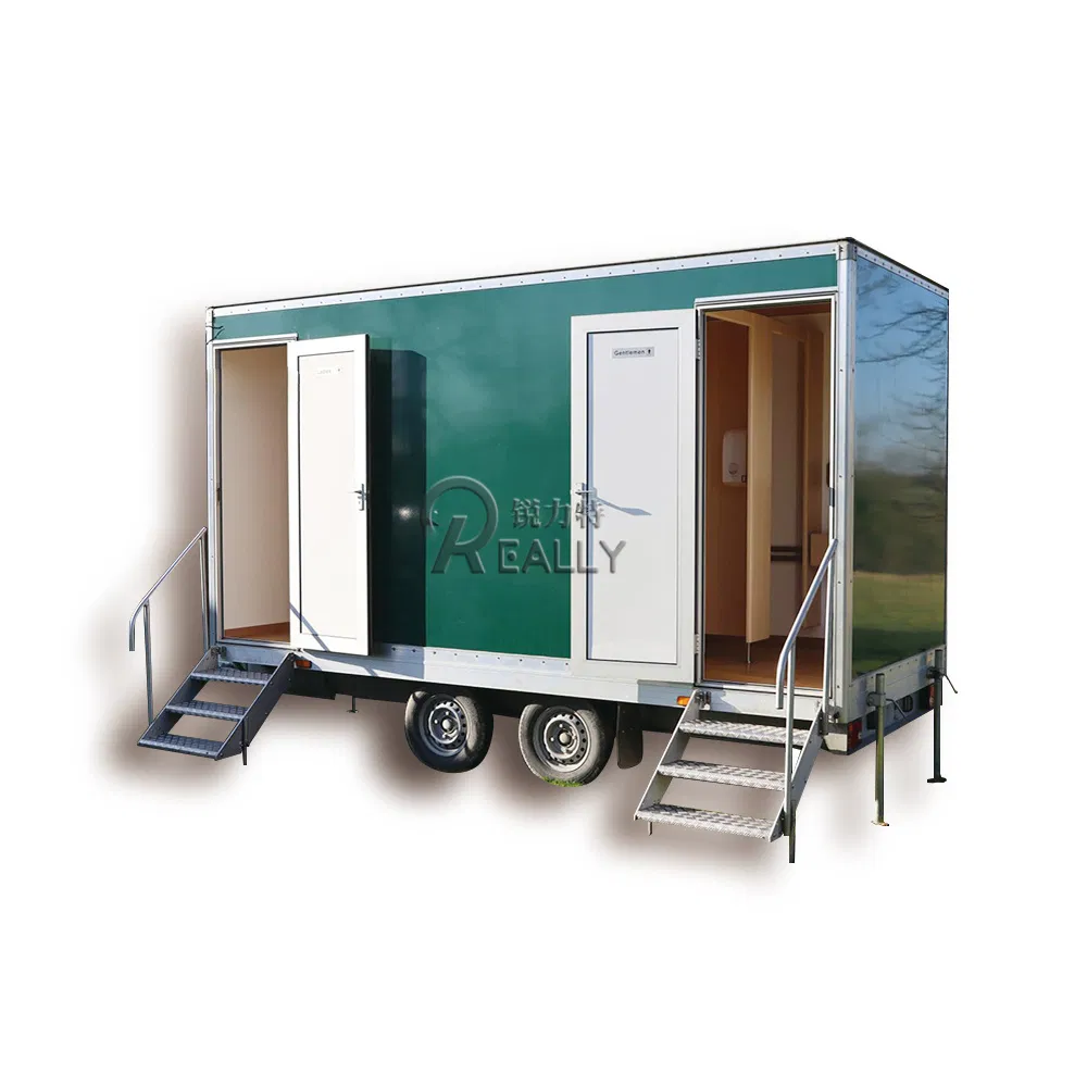 Toilet Trailer Portable Bathroom 2/3/4/6/8 Unit Shower and Toilet Caravan Trailer Luxury Restroom Various Colors Are Available