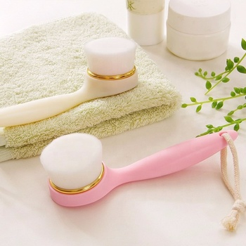 Long Handle Face Brush Deep Cleansing Tool Silicone Soft Bristles Exfoliating Massage Multifunctional Manual Skin Care Gift