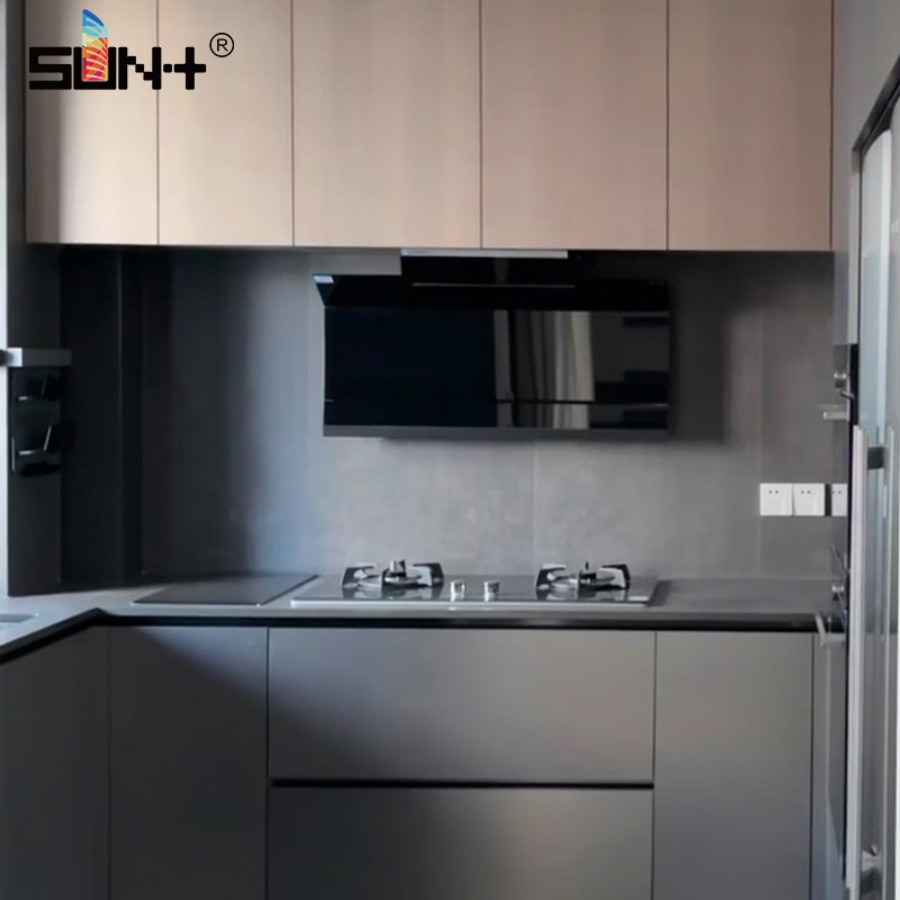 Brushed Anti-Water Impact Resistant High Pressure Laminate Kitchen Steel Metallic Wall Cladding Kitchen Cabinets Metal Steel HPL Sheet