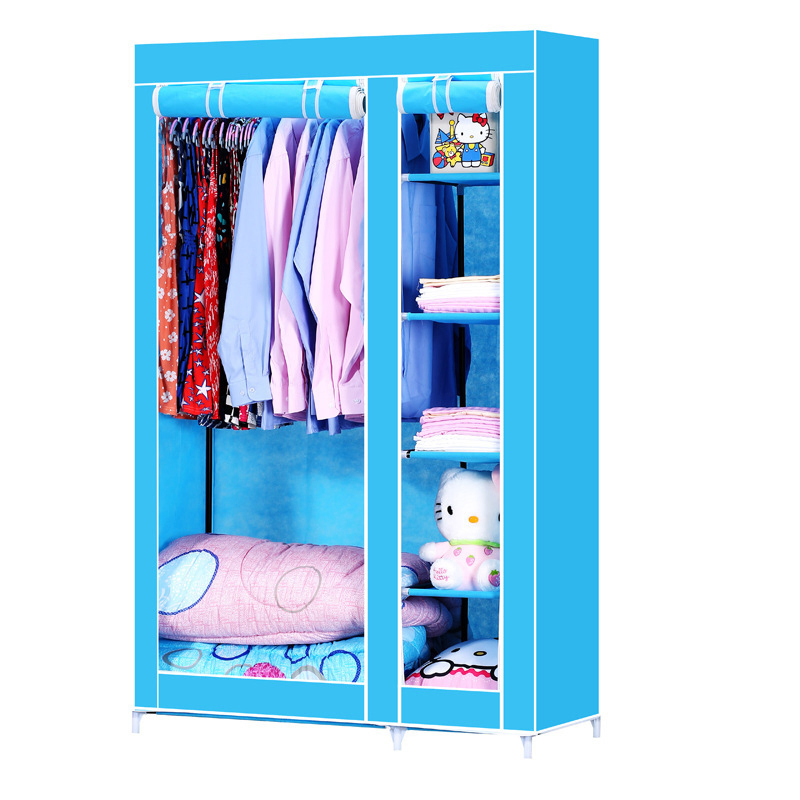 Modern Wholesale Simple Thickening Reinforcement Polyester Cotton Fabric Steel Pipe Clothing Wardrobe