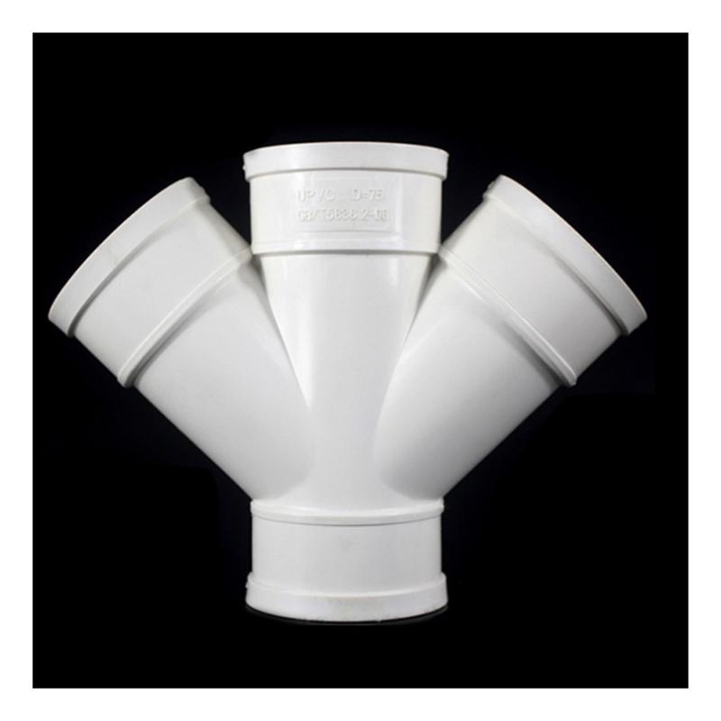 Zhongcai Building Drainage Pipe Fittings Oblique Cross for Plumbing System Plastic Tube