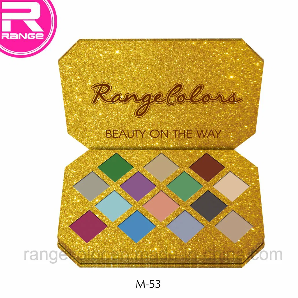 New Hot Selling Golden 14 Color Cardboard Customized Mineral Eyeshadow Palette
