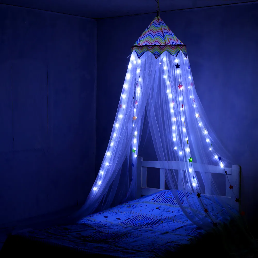 LED The Princess Wind Ceiling Dome Adornment Palace Mosquito Nets.