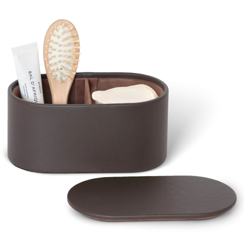 Factory Price Bio-Based Vegan Leather Hotel Supplies Bathroom Box Teethbrush Holder