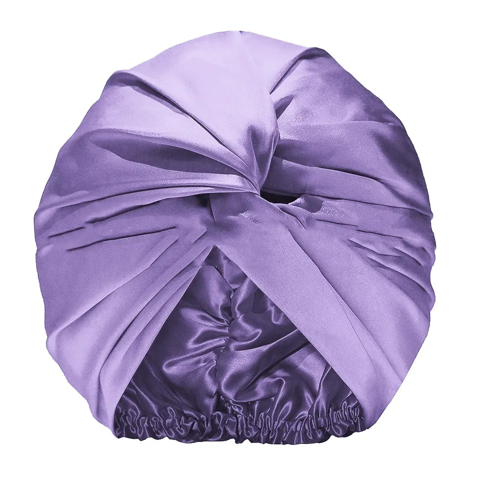 Cross Twist Satin Bath Hat Reusable Elastic Hair Cover Turban Bath Cap