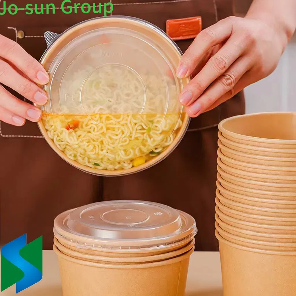 183 mm Round Large Recyclable Kraft Waterproof Disposable Biodegradable Paper Lunch Meal Bowl for Salad