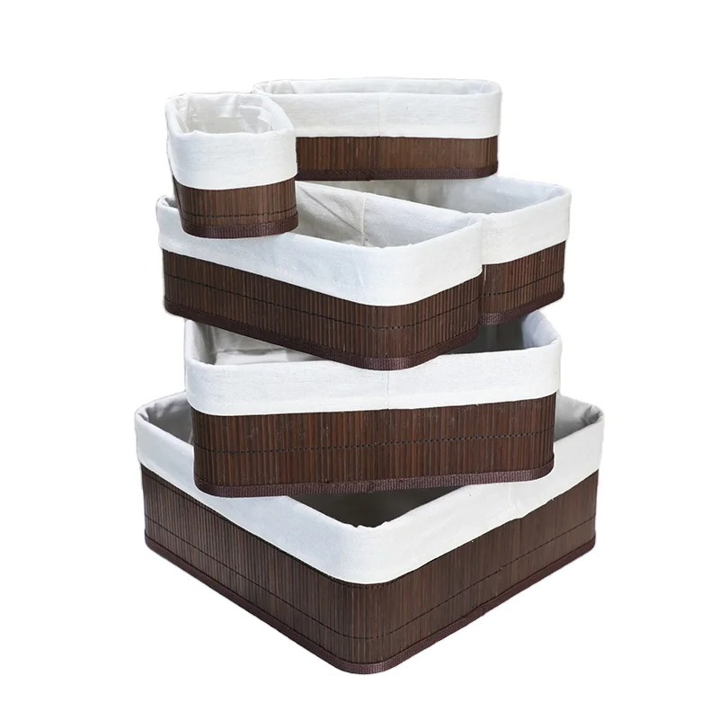 Customized Handwoven Bamboo Basket Environmentally Friendly and Biodegradable Storage Box