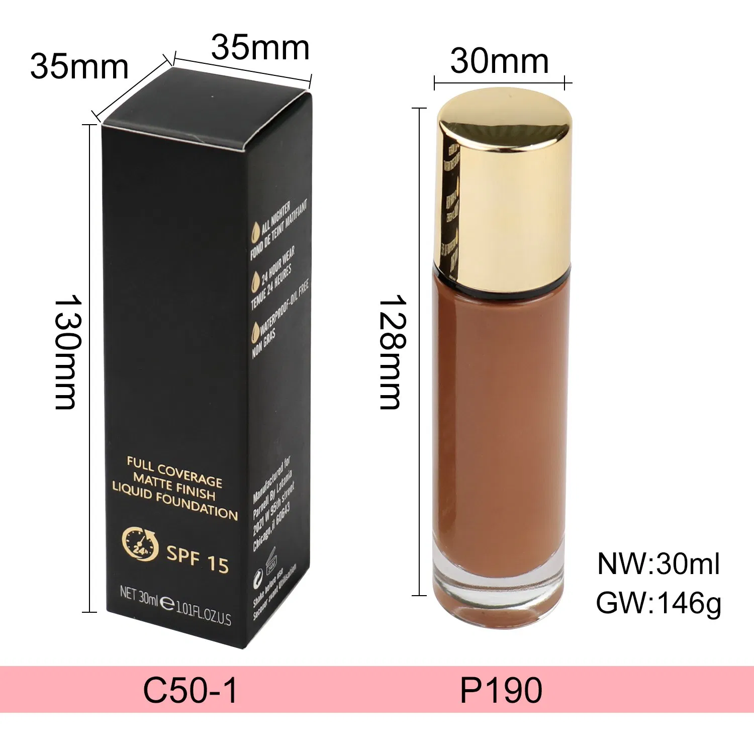 Hot Selling Natural Finish Foundation Private Label Liquid Foundation Makeup
