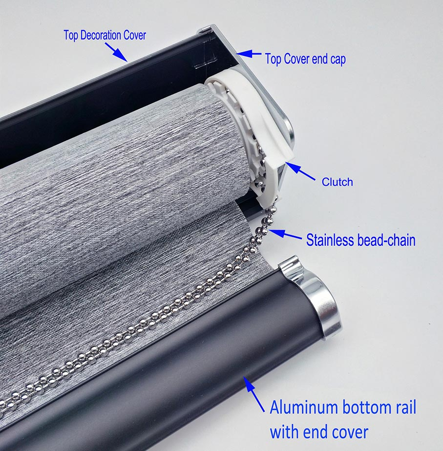 OEM Window Shade Polyester Fabric Day and Night Zebra Blind