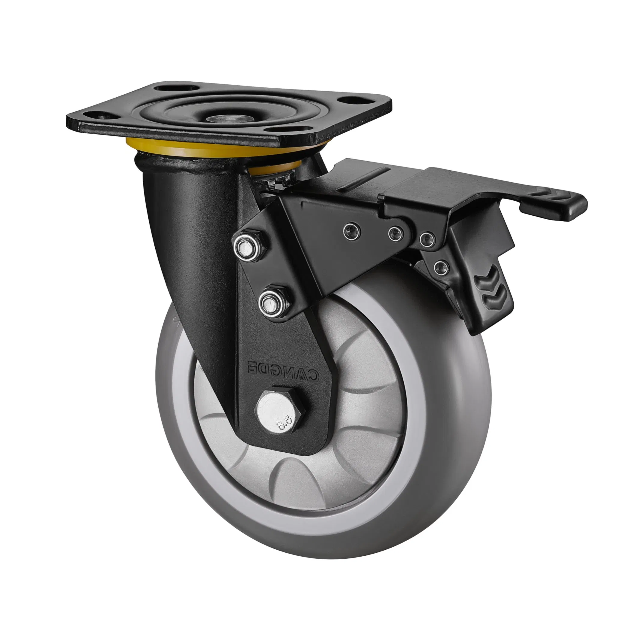 4/5/6/8 Inches Heavy Duty Stainless Steel Black TPR Caster Wheels