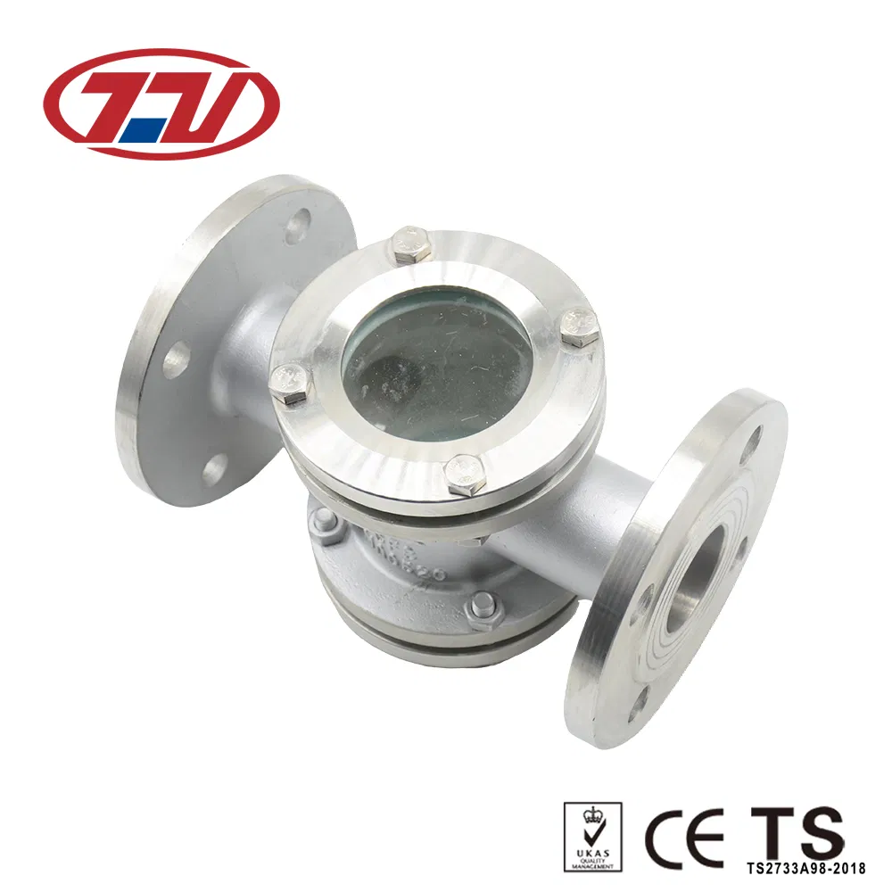 Stainless Steel Inline Tube Straight Cross Type Flange Sight Glass