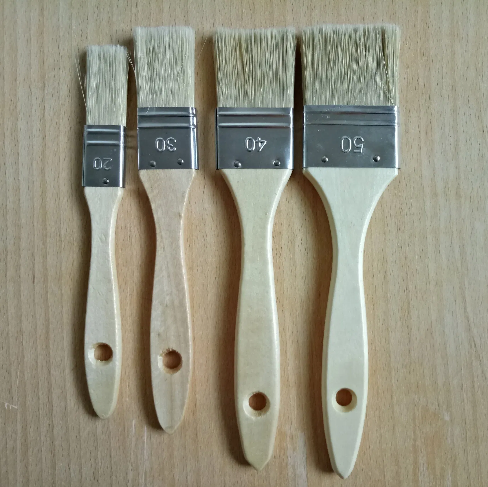 Набор кистей для покраски с деревянной ручкой, 5 шт.