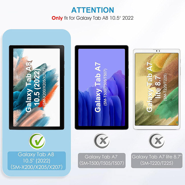 Anti-Fingerprint Clear HD Tempered Glass Screen Protector for Samsung Galaxy Tab A8 10.5 Inch 2022 Sm-X200/X205/X207