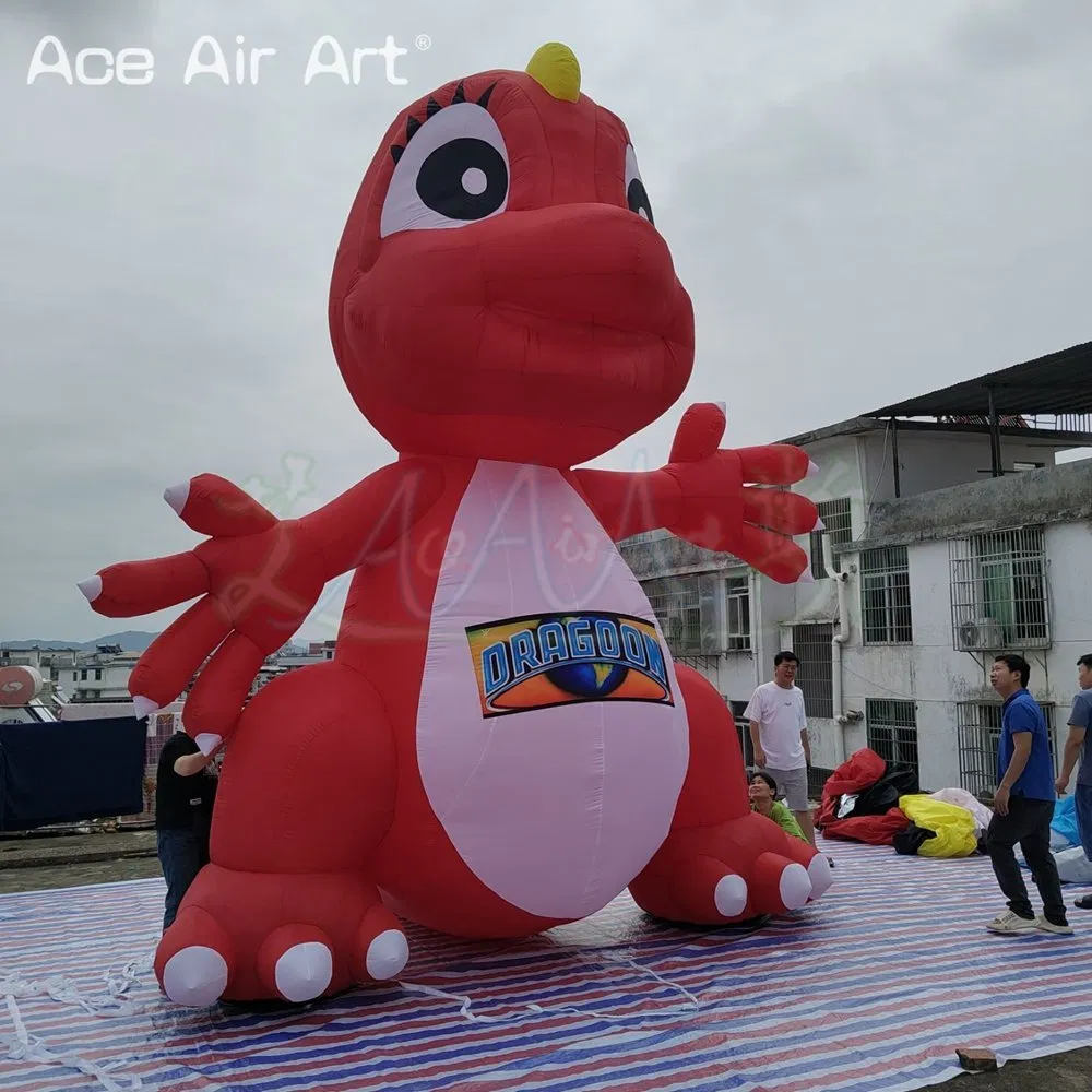 5mh Inflatable Dinosaur Cartoon Mascot for Outdoor Party Event Exhibition/Advertising