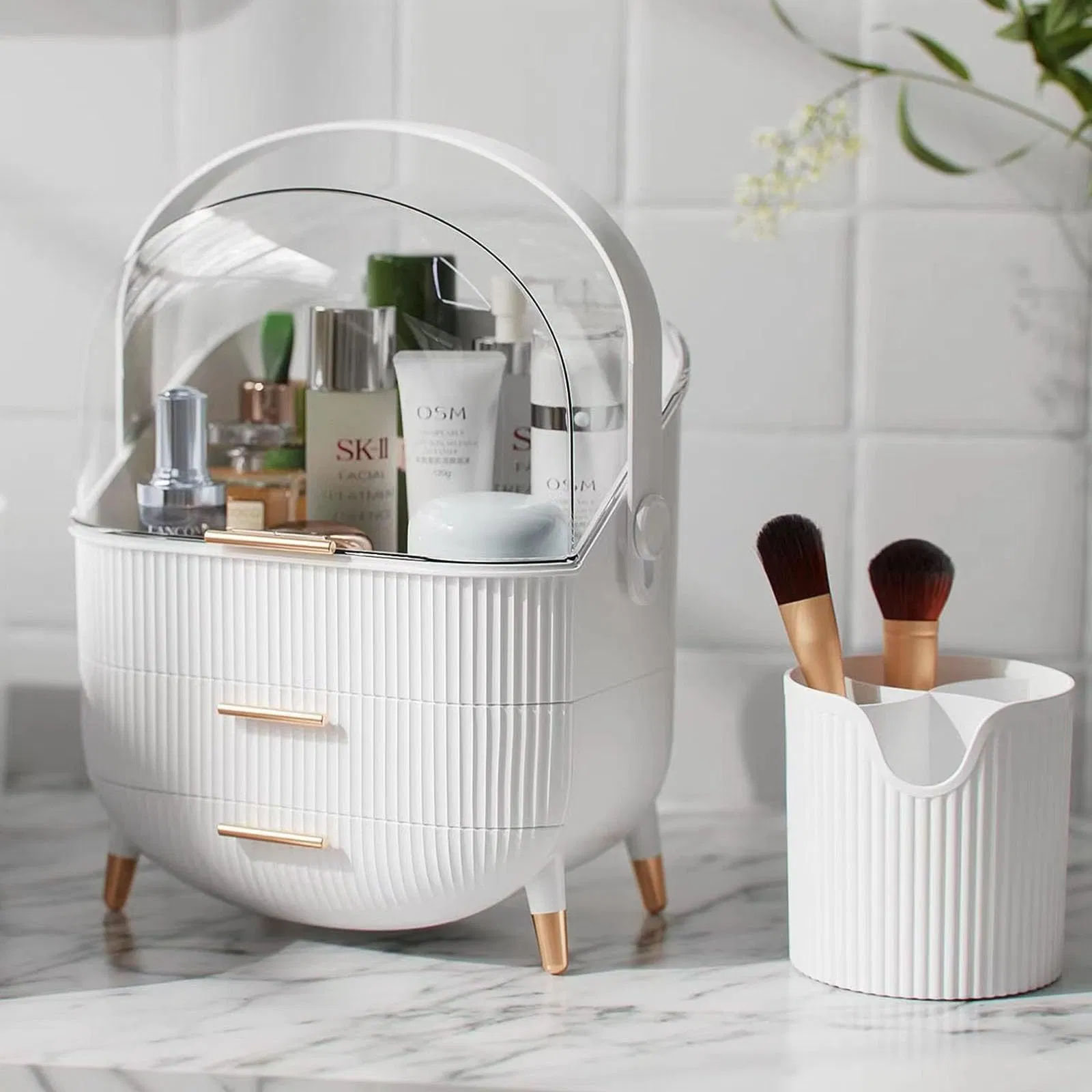 Makeup Organizer Countertop and Storage for Bathroom Vanity Portable Travel